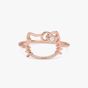 Pura Vida Hello Kitty size 6 rose gold ring with opal stone